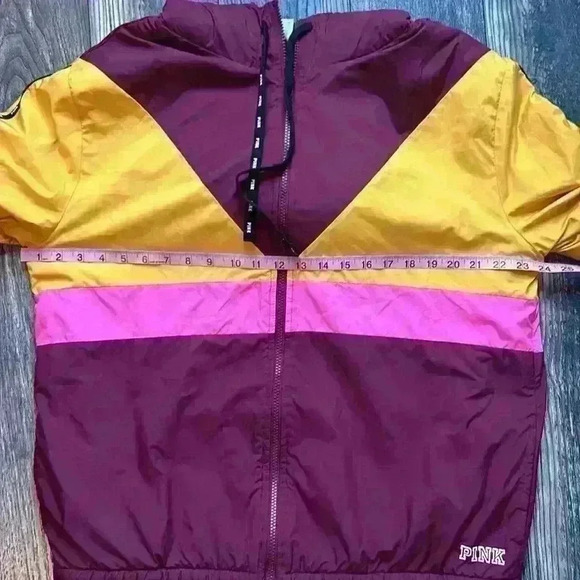 PINK Multicolor Vintage Vibe Color Block Jacket M/L - Picture 10 of 11